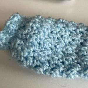 Hand crocheted glasses/sunglasses case in blue